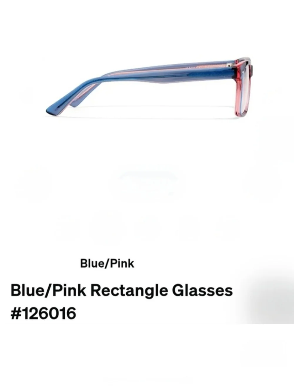 Zenni Optical Rectangle Frames #126016 - Blue & Pink + Case